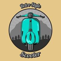 retro scooter illustration vector