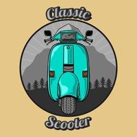 classic scooter illustration vector