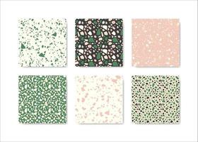 Set of terrazzo seamless patterns. Terrazzo floor pattern. Terrazzo seamless pattern. Collection of terrazzo pattern vector