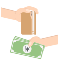 hand holding bank saving book and money collection png