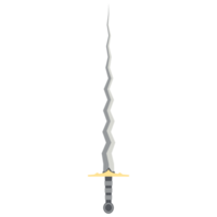 Sword Zigzag Long Keris One Handed Two Side Sharp Swords Knight Weapon png