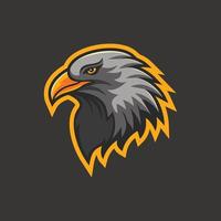 Ilustración de diseño de cabeza de logotipo de mascota de águila vector