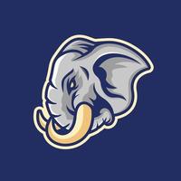 Elephant mascot logo head cartoon illustration vector