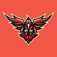 Red bird mascot logo design illustration vector