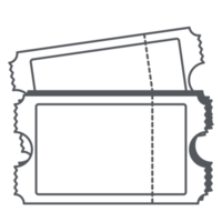 autocollant ticket bullet journal dessin au trait png