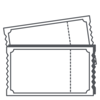 autocollant ticket bullet journal dessin au trait png