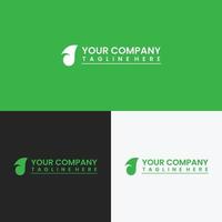 Abstract ecology company branding logo design, template design with plant shape vector