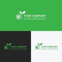 Abstract ecology company branding logo design, template design with plant shape vector