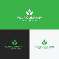 Abstract ecology company branding logo design, template design with plant shape vector