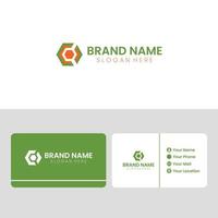 Abstract ecology company branding logo design, template design with hexagon shape vector