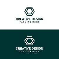 Abstract corporate branding logo design, logo template design with hexagon geometry vector