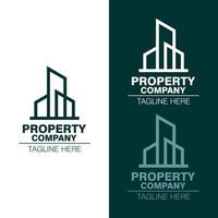 Abstract real estate company branding logo design, logo template design with building vector