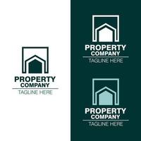 Abstract real estate company branding logo design, logo template design with building vector