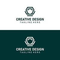 Abstract corporate branding logo design, logo template design with hexagon geometry vector