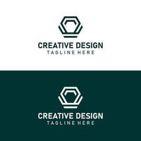 Abstract corporate branding logo design, logo template design with hexagon geometry vector