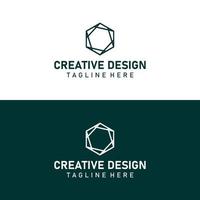 Abstract corporate branding logo design, logo template design with hexagon geometry vector