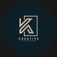 Abstract corporate branding logo design, logo template design with letter K icon vector