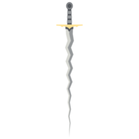 svärd sicksack- lång keris ett räckte två sida skarp svärd riddare vapen png