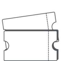 autocollant ticket bullet journal dessin au trait png