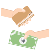 hand holding bank saving book and money collection png