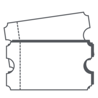 autocollant ticket bullet journal dessin au trait png