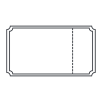 autocollant ticket bullet journal dessin au trait png