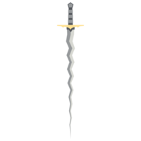 Sword Zigzag Long Keris One Handed Two Side Sharp Swords Knight Weapon png