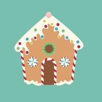 Casa de pan de jengibre vacaciones de Navidad gráfico de ilustración vectorial vector