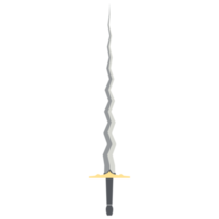 Sword Zigzag Long Keris One Handed Two Side Sharp Swords Knight Weapon png