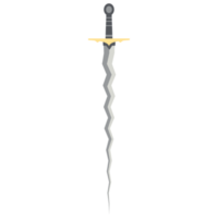 épée longue en zigzag keris une main deux épées tranchantes latérales arme de chevalier png