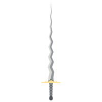 Sword Zigzag Long Keris One Handed Two Side Sharp Swords Knight Weapon png