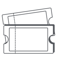 pegatina boleto bullet journal line art png