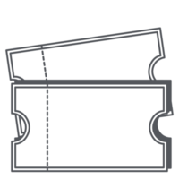 autocollant ticket bullet journal dessin au trait png