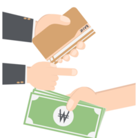 hand holding bank saving book and money collection png