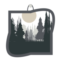 cadre esthétique crépuscule dans la forêt naturel arbre sombre collection nature ensemble png