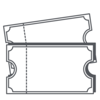 autocollant ticket bullet journal dessin au trait png