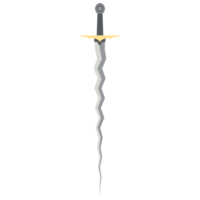 Sword Zigzag Long Keris One Handed Two Side Sharp Swords Knight Weapon png