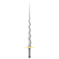 Sword Zigzag Long Keris One Handed Two Side Sharp Swords Knight Weapon png