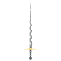svärd sicksack- lång keris ett räckte två sida skarp svärd riddare vapen png