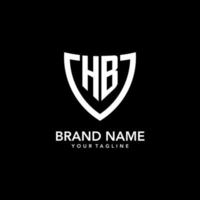 HB monogram initial logo with clean modern shield icon design vector