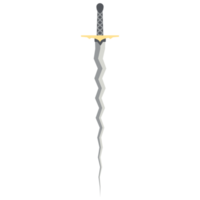 Sword Zigzag Long Keris One Handed Two Side Sharp Swords Knight Weapon png