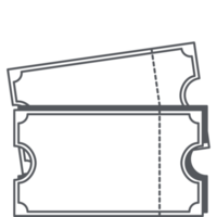 autocollant ticket bullet journal dessin au trait png