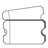 autocollant ticket bullet journal dessin au trait png