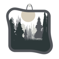 cadre esthétique crépuscule dans la forêt naturel arbre sombre collection nature ensemble png