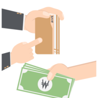 hand holding bank saving book and money collection png