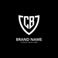 CB monogram initial logo with clean modern shield icon design vector