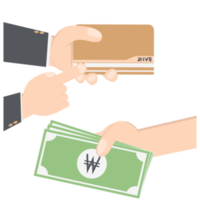 hand holding bank saving book and money collection png