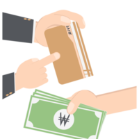 hand holding bank saving book and money collection png