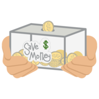 Sparen Sie Geld, sparen Sie Box und Glas-Sammelset png