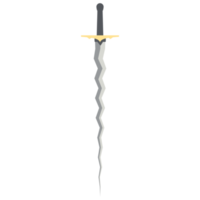 Sword Zigzag Long Keris One Handed Two Side Sharp Swords Knight Weapon png